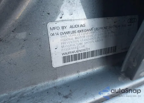 2014 Audi A4 2.0T Premium из США, поврежденный, VIN WAUFFAFLXEN039721